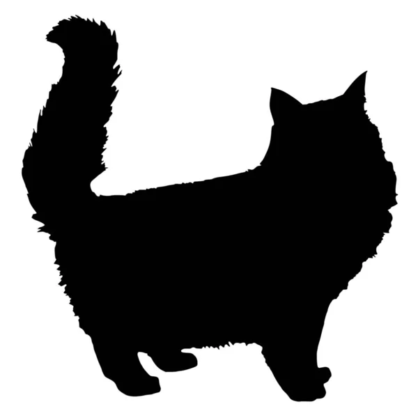 白い背景の上の猫のベクトル シルエット — ストックベクタ