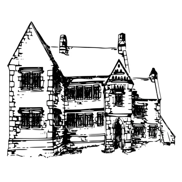 房子的向量剪影在白色背景 — 图库矢量图片