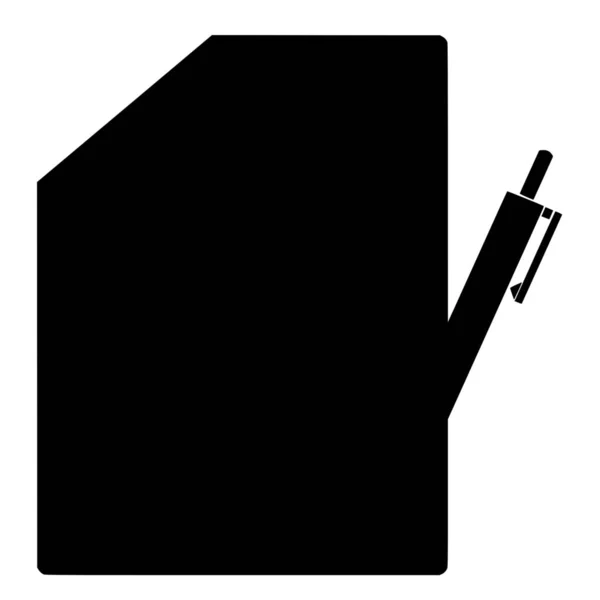 Vector Σιλουέτα Του Χαρτιού Σημειώσεων Λευκό Φόντο — Διανυσματικό Αρχείο