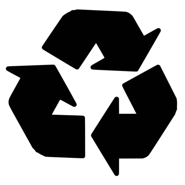 Vektorsilhouette Des Recyclings Auf Weißem Hintergrund — Stockvektor