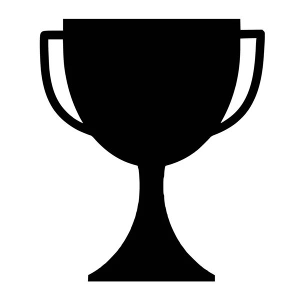 Vector Silhouette Trophy White Background — Stock Vector