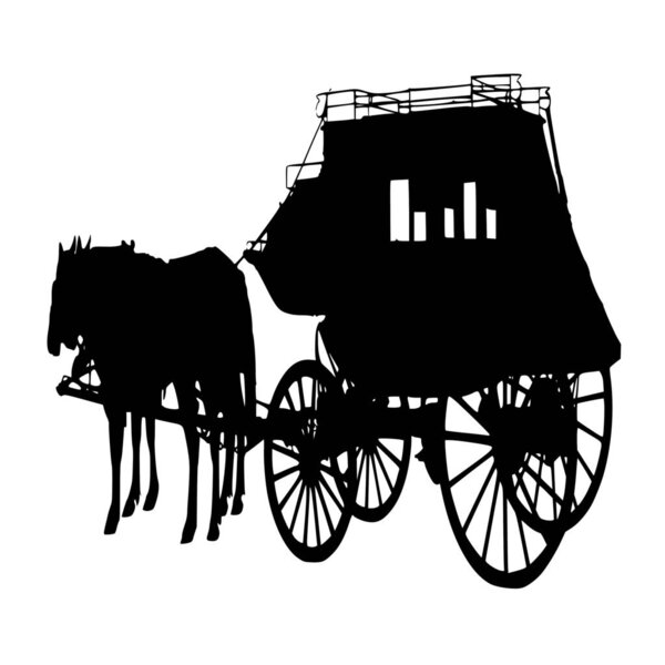 Vector silhouette of Carriage on white background