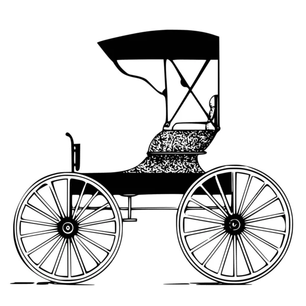 Vector Silhouette Carriage White Background — Stock Vector