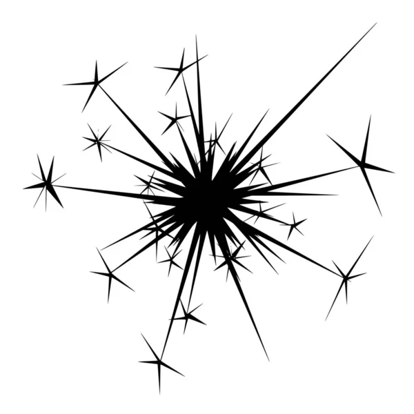 Vektorsilhouette Von Feuerwerk Auf Weißem Hintergrund — Stockvektor