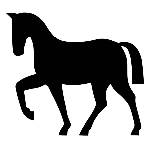 Sílhueta Vetorial Cavalo Sobre Fundo Branco —  Vetores de Stock