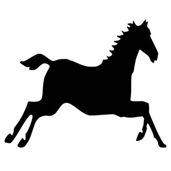 Vektor Silhouette Des Pferdes Auf Weißem Hintergrund — Stockvektor