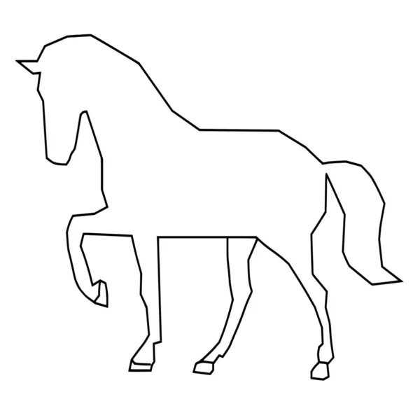 Vector Silhouette Horse White Background — Stock Vector