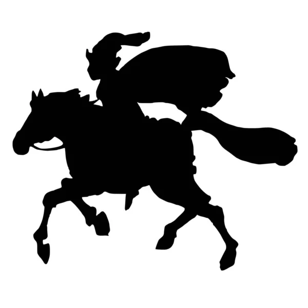 Sílhueta Vetorial Cavalo Sobre Fundo Branco — Vetor de Stock
