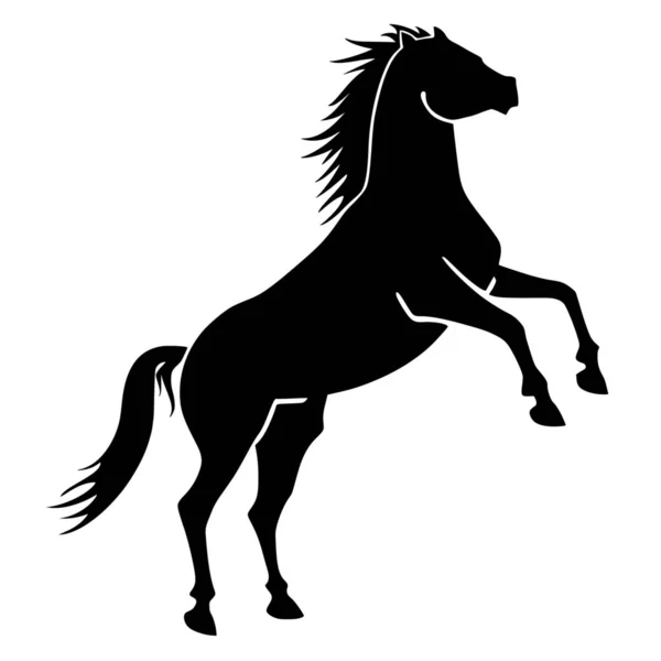 Vektor Silhouette Des Pferdes Auf Weißem Hintergrund — Stockvektor
