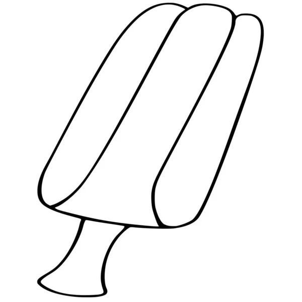 Vector Silhouette Ice Cream White Background — Stock Vector