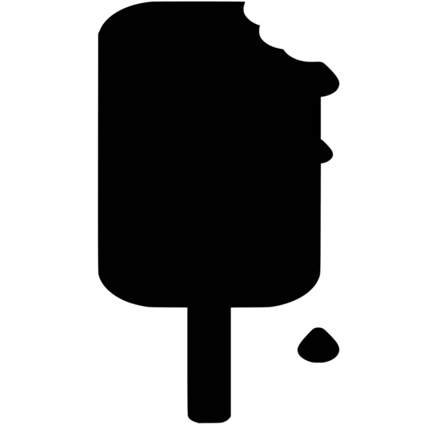 Vektorsilhouette Von Ice Cream Auf Weißem Hintergrund — Stockvektor