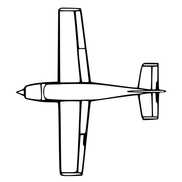 Vektorsilhouette Des Flugzeugs Auf Weißem Hintergrund — Stockvektor
