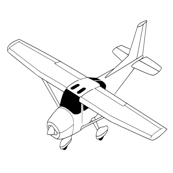 白色背景下的飞机矢量轮廓 — 图库矢量图片