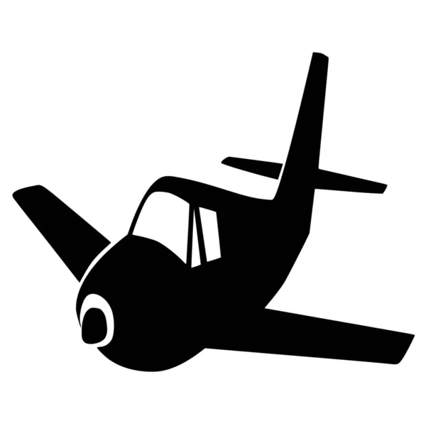 Sylwetka Wektorowa Samolotu Białym Tle — Wektor stockowy