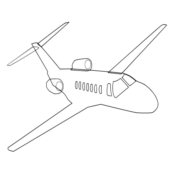 Beyaz Arkaplanda Uçağın Vektör Silueti — Stok Vektör