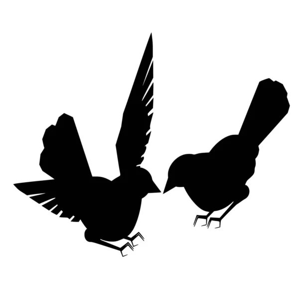 Wektorowa Sylwetka Wolności Ptaków Białym Tle — Wektor stockowy
