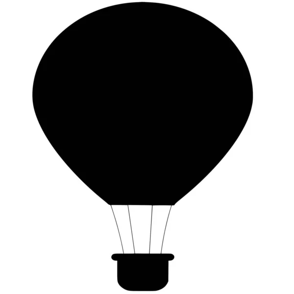 Silhouette Vectorielle Ballon Air Chaud Sur Fond Blanc — Image vectorielle