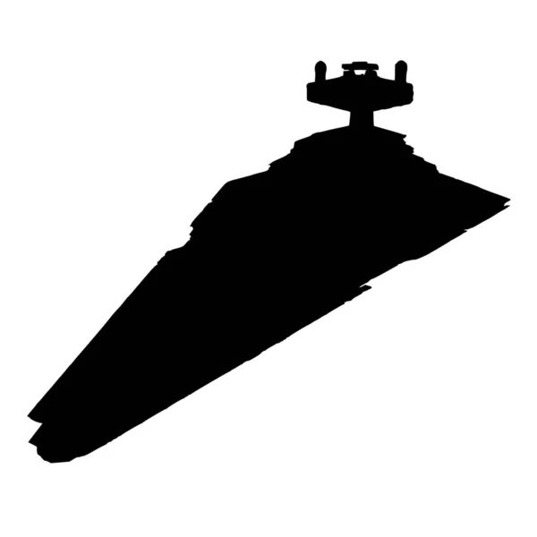 Векторный Силуэт Космического Корабля Белом Фоне — стоковый вектор