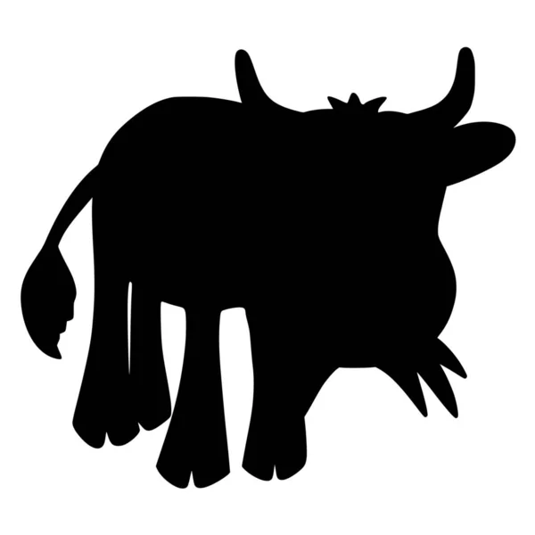 Vektorové Siluetu Krávy Bílém Pozadí — Stockový vektor