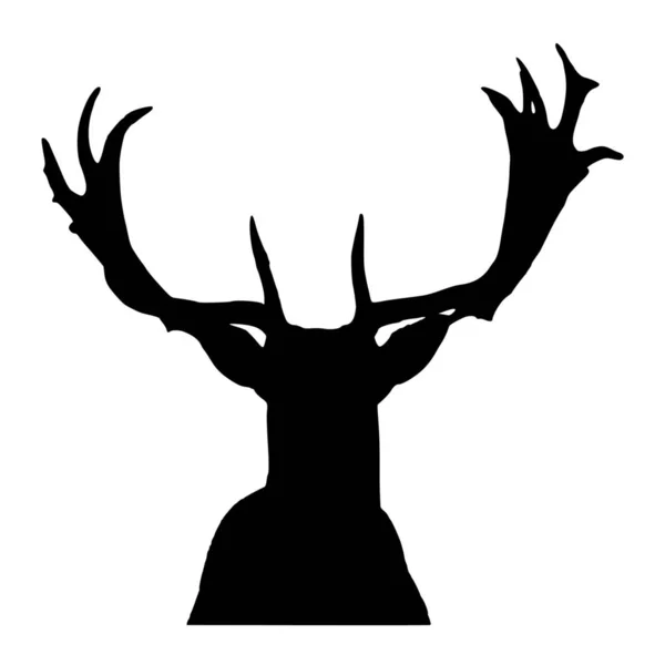 Vector Silhouette Deer White Background — Stock Vector
