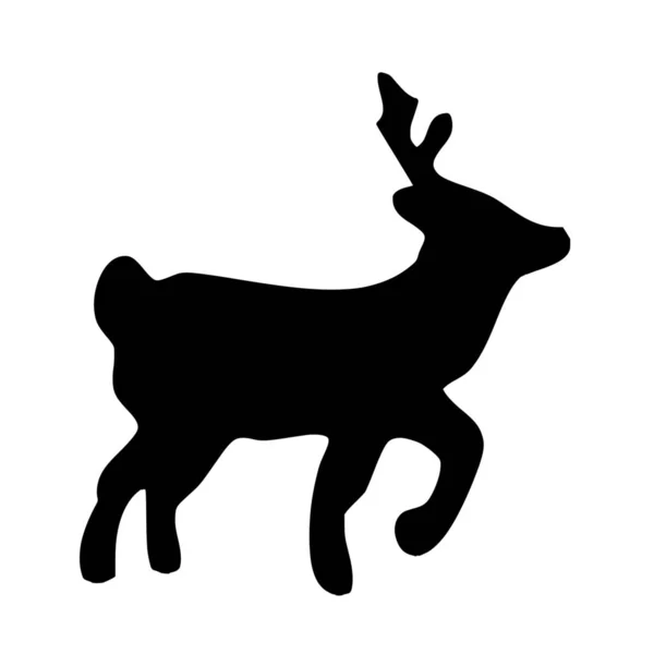 Silhouette Vettoriale Cervo Sfondo Bianco — Vettoriale Stock