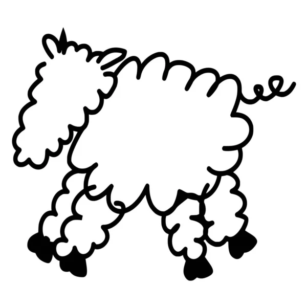 Vector Silhouette Sheep White Background — Stock Vector