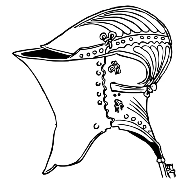 白色背景头盔的矢量轮廓 — 图库矢量图片