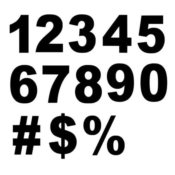 白い背景に数字のベクトルシルエット — ストックベクタ