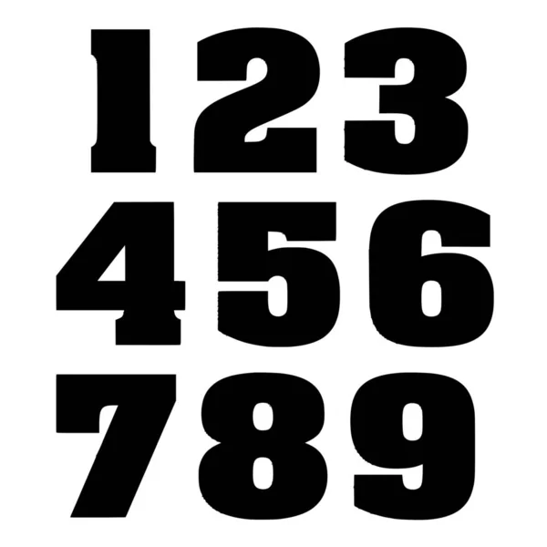 白い背景に数字のベクトルシルエット — ストックベクタ