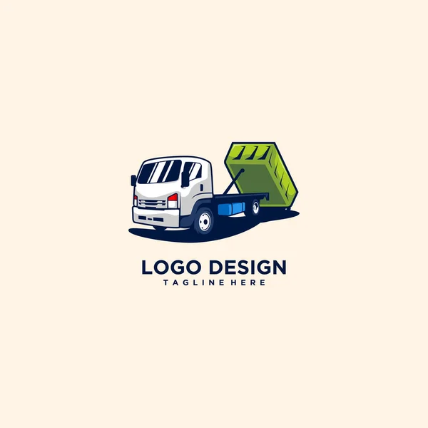 Camion Poubelle Logo Illustration Conception — Image vectorielle