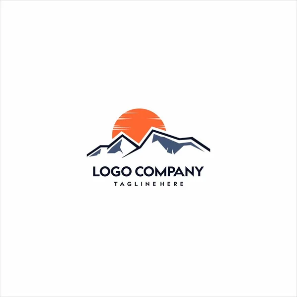 Colinas Con Luna Logo Diseño Colección — Vector de stock