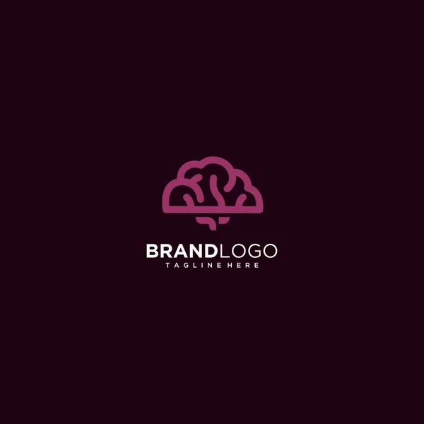 Ilustração Projeto Logotipo Cérebro —  Vetores de Stock