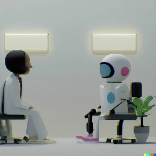 Doctor talking to robot patient. Render 3d AI. High quality photo