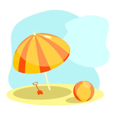 şemsiye yaz plajı gökyüzü turuncu 