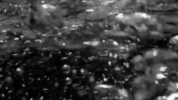 背景釜で湯を沸かす工程のスローモーション映像 泡はガラスの上まで上昇する 高品質4K映像 — ストック動画