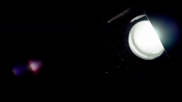 Близько Освітлювальний Пристрій Сяє Кіно Прожектор Випромінює Світло Кіно Високоякісні — стокове відео