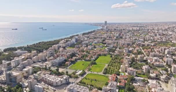 Aerial View Cityscape Limassol Cyprus Buildings Street Form Quarters City — Vídeos de Stock