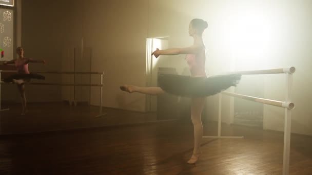 Une Ballerine Pratique Performance Dans Opéra Dans Une Salle Danse — Video