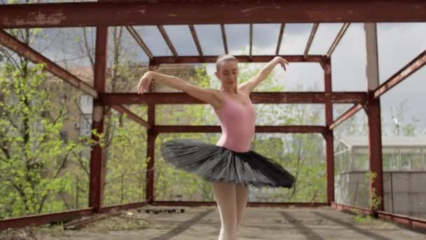 Sérénade Ballet Urbain Danses Envoûtantes Ballerine Dans Paysage Urbain Performance — Video