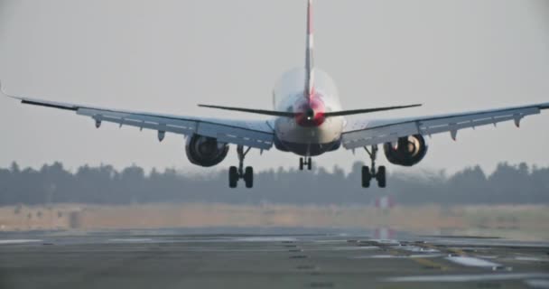 Zstępująca Łaska Urzekające Chwile Lądowania Samolotu Wysokiej Jakości Materiał — Wideo stockowe