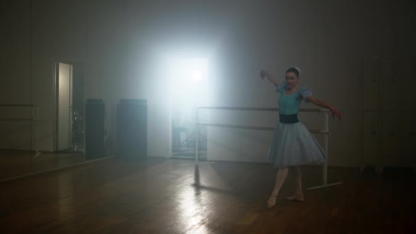 Balet Pełen Wdzięku Trening Występ Studio Tańca Tender Ballerina Wysokiej — Wideo stockowe