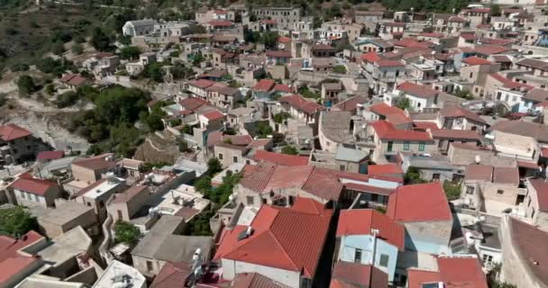 Aerial Reverie Sväva Ovanför Enigmatic Lefkara Cypern Nedsänkning Den Historiska — Stockvideo