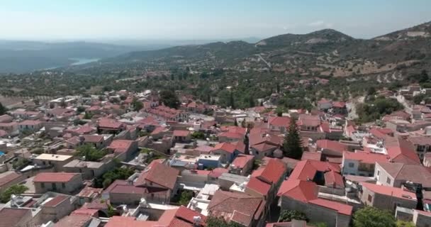Aerial Delight Drone Video Showcasing Architectural Beauty Lefkara Cyprus Red — Vídeos de Stock