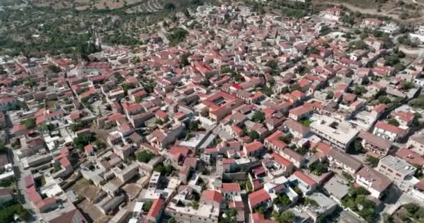Luftfoto Lefkara Bylandskab Cypern Panoramaudsigt Øens Turistpunkt Med Historisk Arkitektur – Stock-video