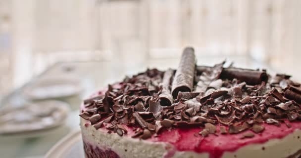 Indulging Happiness Captivating Close Festive Birthday Cake Delicious Confections Blissful — Stock Video