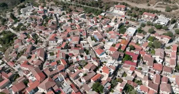 Aerial View Lefkara Cityscape Cyprus Panoramic View Historical Mito Architecture — 비디오