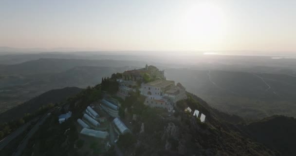 Elevated Eternity Captivating Aerial Footage Stavrovouni Monastery Orthodox Church Enchanting — Vídeos de Stock