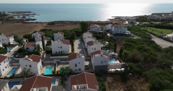 Lenyűgöző Légi Kilátások Protaras Ciprus Strandok Szcenikus Sziklák Kiváló Minőségű — Stock videók
