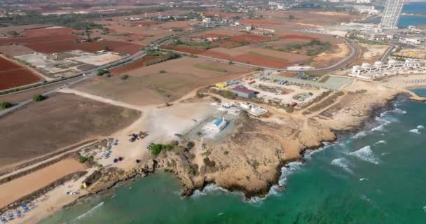 Widok Lotu Ptaka Ayia Napa Nisaki Beach Cyprus Luksusowy Wypoczynek — Wideo stockowe