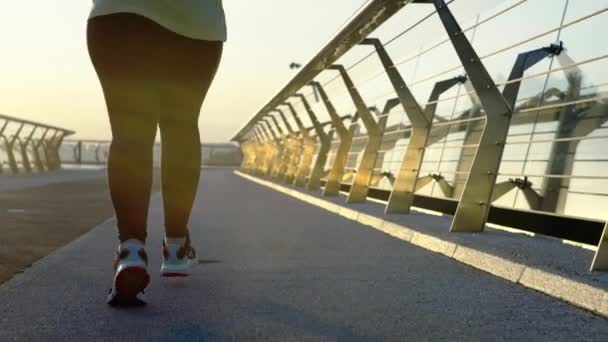 Faire Place Amour Propre Bien Être Habiliter Jogging Matin Urbain — Video